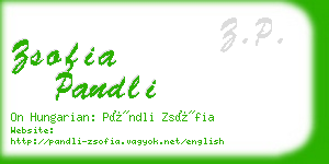 zsofia pandli business card